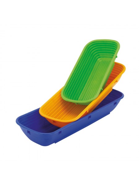 Корзинка для расстойки теста, прямоугольная, 13х35 см, на 1000 грамм, полипропилен, оранжевая, Paderno. (47043-35)