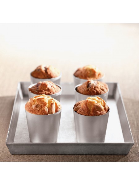 Кондитерская форма Стаканчик для ром-бабы, 6х6 см, алюминий, Paderno. (47066-06)