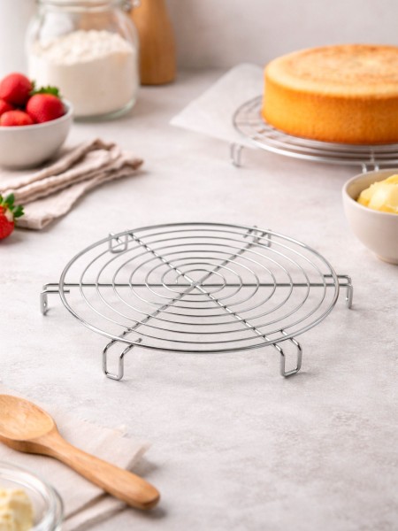 Решетка кондитерская, круглая, 18 см, с ножками, хром.сталь, Paderno. (47098-18)