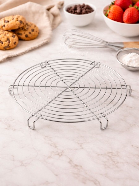 Решетка кондитерская, круглая, 22 см, с ножками, хром.сталь, Paderno. (47098-22)