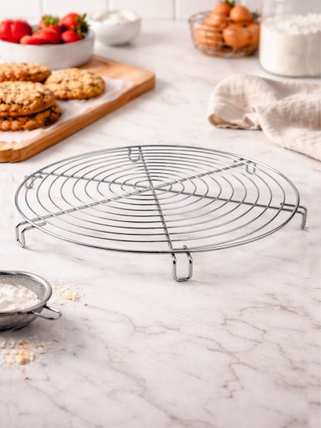 Решетка кондитерская, круглая, 26 см, с ножками, хром.сталь, Paderno. (47098-26)