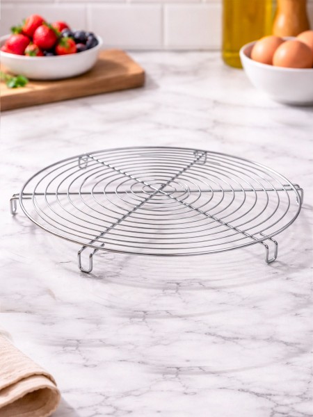 Решетка кондитерская, круглая, 30 см, с ножками, хром.сталь, Paderno. (47098-30)