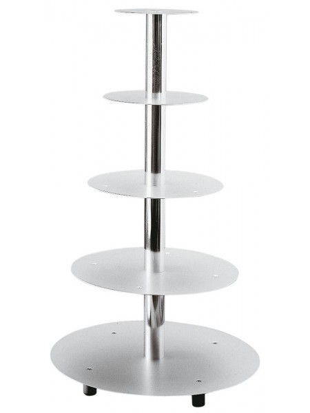 Подставка для свадебного торта, 5 ярусов, 20-26-32-40-45 см, алюминий, Paderno. (47100-05)
