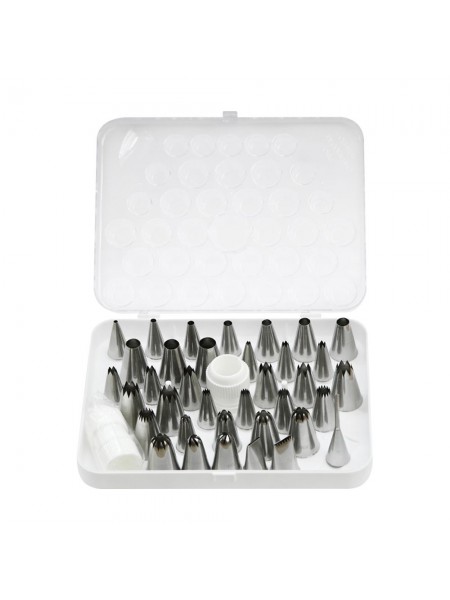 Набор кондитерских насадок в пластиковом кейсе, 38 предметов, нерж.сталь, Paderno. (47219-38)