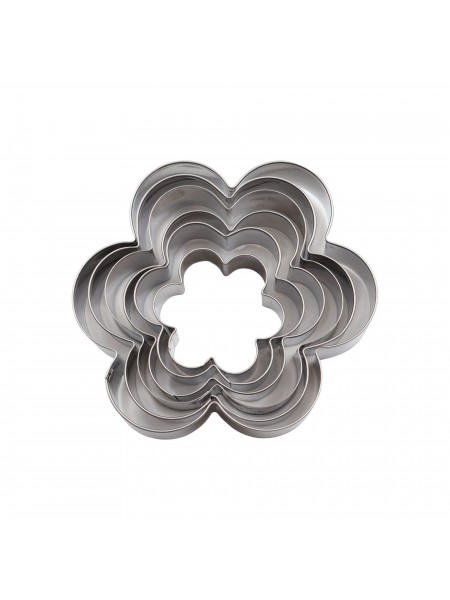 Набор вырубок форм для приготовления пряников и печенья, Цветок, 4-9.5 см, 6 штук, нержавеющая сталь, Paderno. (47306-10)