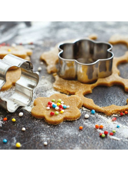 Набор вырубок форм для приготовления пряников и печенья, Цветок, 4-9.5 см, 6 штук, нержавеющая сталь, Paderno. (47306-10)