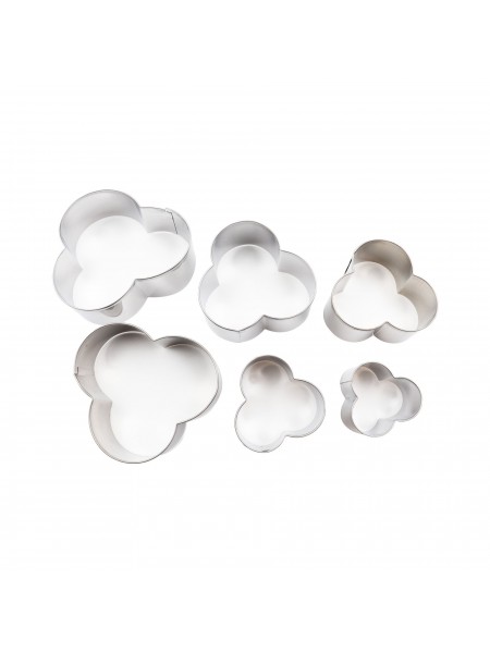 Набор вырубок форм для приготовления пряников и печенья, Цветок, 4-8,5 см, 6 штук, нержавеющая сталь, Paderno. (47307-10)