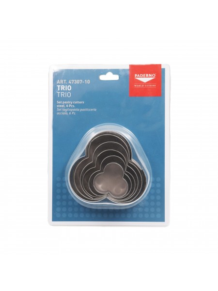 Набор вырубок форм для приготовления пряников и печенья, Цветок, 4-8,5 см, 6 штук, нержавеющая сталь, Paderno. (47307-10)