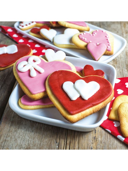 Набор вырубок форм для приготовления пряников и печенья, Сердце, 4.5-8.5 см, 6 штук, нержавеющая сталь, Paderno. (47308-10)