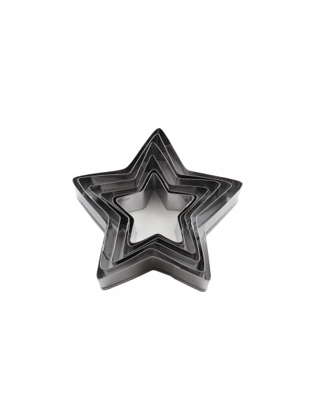 Набор вырубок форм для приготовления пряников и печенья, Звезда, 3.5-9 см, 6 штук, нержавеющая сталь, Paderno. (47310-10)