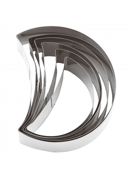 Набор вырубок форм для приготовления пряников и печенья, Месяц, 6-9.5 см, 6 штук, нержавеющая сталь, Paderno. (47312-10)