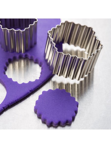 Набор вырубок форм для приготовления пряников и печенья, Шестиугольник с волнистым краем, 3.5-8.5 см, 5 штук, нержавеющая сталь, Paderno. (47315-10)