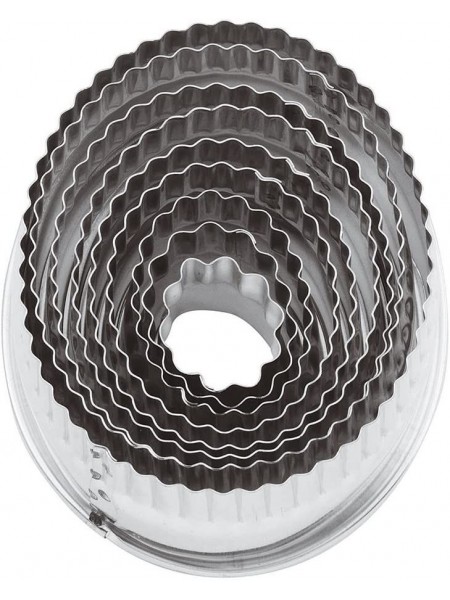 Набор вырубок форм для приготовления пряников и печенья, Овал с волнистым краем, 2,5-8,5 см, 9 штук, нержавеющая сталь, Paderno. (47325-10)