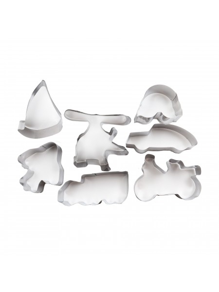 Набор вырубок форм для приготовления пряников и печенья, Машины, 5-7 см, 7 штук нержавеющая сталь, Paderno. (47331-15) (47331-15)
