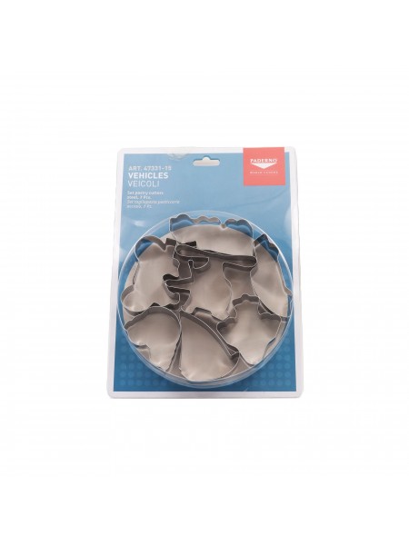 Набор вырубок форм для приготовления пряников и печенья, Машины, 5-7 см, 7 штук нержавеющая сталь, Paderno. (47331-15) (47331-15)