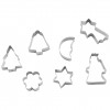 Набор вырубок форм для приготовления пряников и печенья, «Рождество» 4.5-7 см, 7 штук нержавеющая сталь, Paderno. (47333-15)