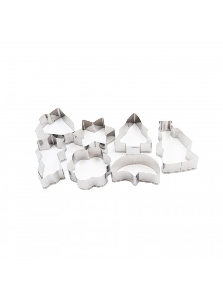 Набор вырубок форм для приготовления пряников и печенья, Рождество, 4.5-7 см, 7 штук, нержавеющая сталь, Paderno. (47333-15)