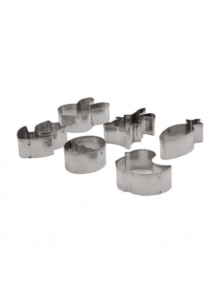 Набор вырубок форм для приготовления пряников и печенья, Пасха, 4-6 см, 6 штук, нержавеющая сталь, Paderno. (47334-12)