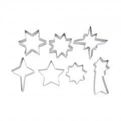 Набор вырубок форм для приготовления пряников и печенья, Звезды, 3.5-6 см, 7 штук, нержавеющая сталь, Paderno. (47335-12)