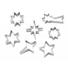 Набор вырубок форм для приготовления пряников и печенья, «Звезды» 3.5-6 см, 7 штук нержавеющая сталь, Paderno. (47335-12)