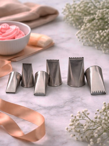 Набор кондитерских насадок, 6 штук, лента, нерж.сталь, Paderno. (47350-01)