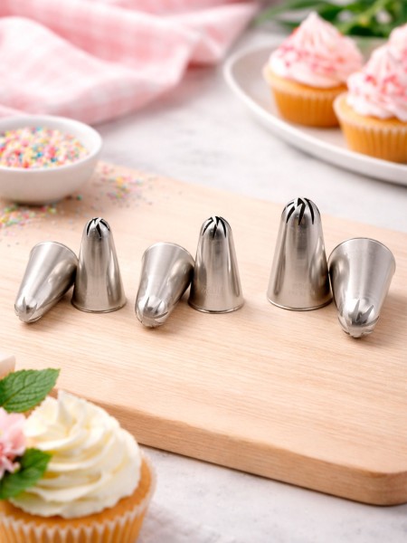 Набор кондитерских насадок, 6 штук, закрытая зведа, нерж.сталь, Paderno. (47352-01)