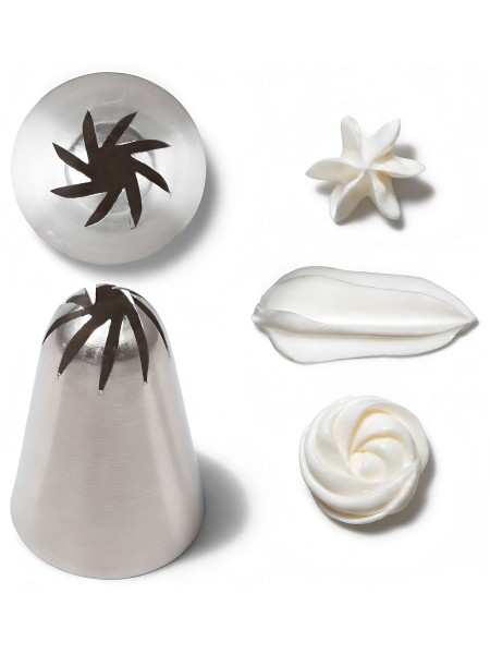 Набор кондитерских насадок, 6 штук, закрытая зведа, нерж.сталь, Paderno. (47352-01)