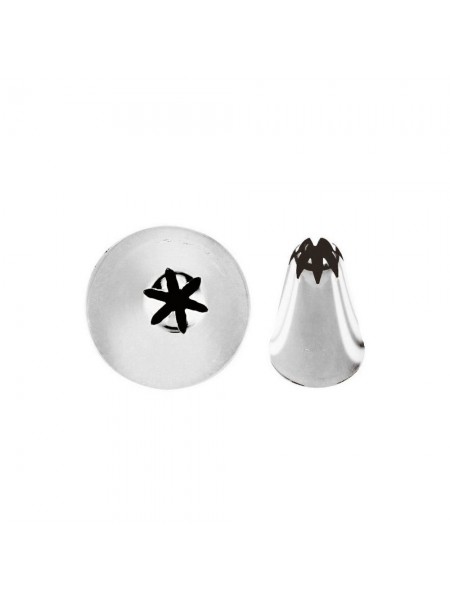 Насадка кондитерская, закрытая звездочка, 6 мм, нерж.сталь, Paderno. (47355-06)