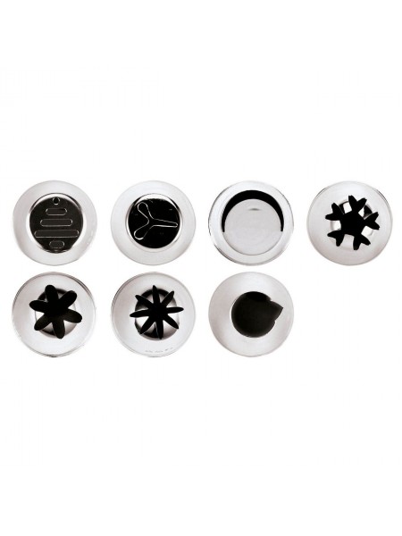 Набор кондитерских насадок №3, 7 штук, D основания 31 мм, нерж.сталь, Paderno. (47357-03)