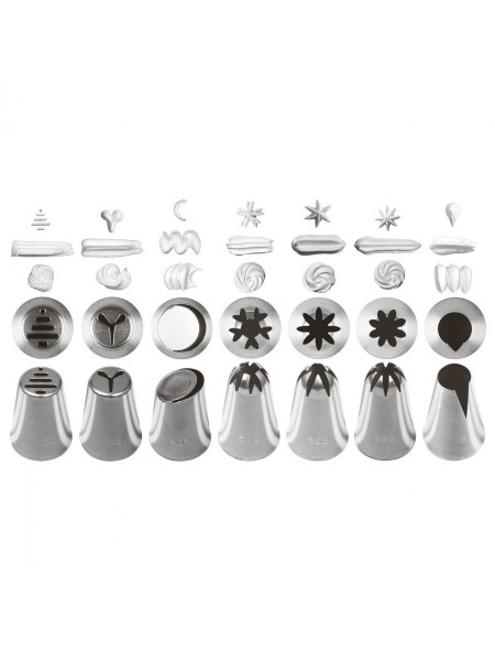 Набор кондитерских насадок №3, 7 штук, D основания 31 мм, нерж.сталь, Paderno. (47357-03)