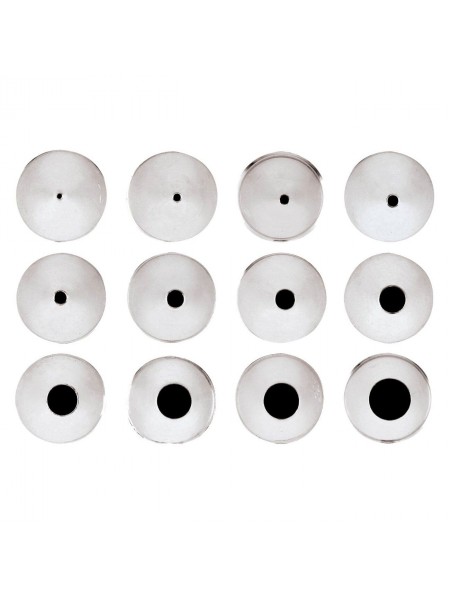 Набор кондитерских насадок №20 с гладким срезом, 12 штук, D основания 18 мм, нерж.сталь, Paderno. (47357-20)