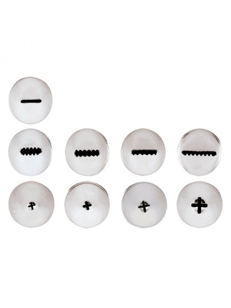 Набор кондитерских насадок №24, 9 штук, D основания 18 мм, нерж.сталь, Paderno. (47357-24)