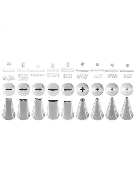 Набор кондитерских насадок №24, 9 штук, D основания 18 мм, нерж.сталь, Paderno. (47357-24)