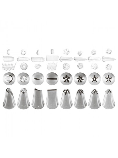 Набор кондитерских насадок №29, 8 штук, D основания 18 мм, нерж.сталь, Paderno. (47357-29)