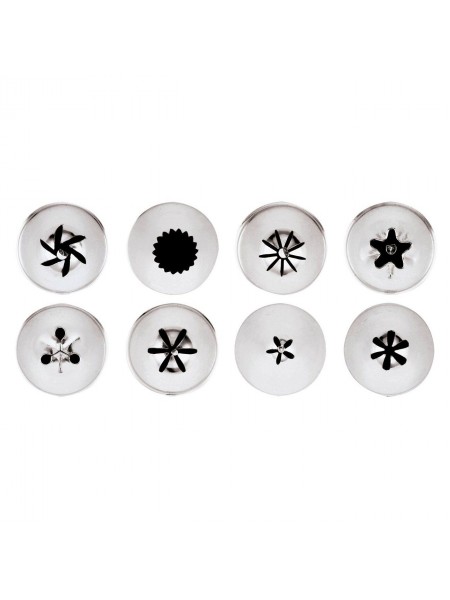 Набор кондитерских насадок №30, 8 штук, D основания 18 мм, нерж.сталь, Paderno. (47357-30)