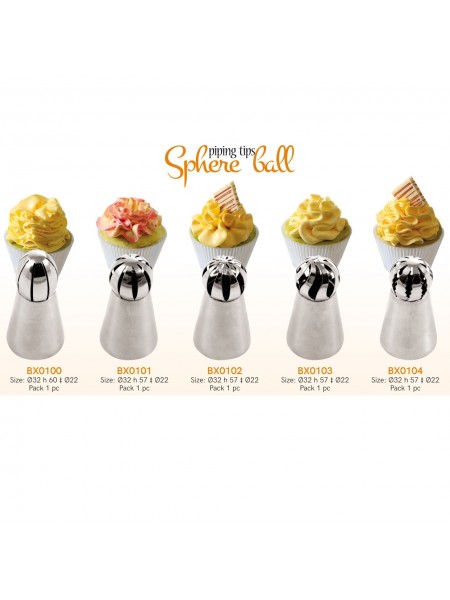 Насадка кондитерская для капкейков, D-32 мм, H-57 мм, BX0102, нержавеющая сталь, Paderno. (47357-42)