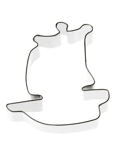 Вырубка форма для приготовления пряников и печенья, Корабль, 8х8.4х3 см нержавеющая сталь, Paderno. (47370-03)