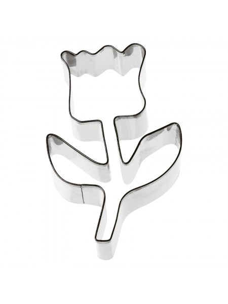 Вырубка форма для приготовления пряников и печенья, Тюльпан, 5,5х8х3 см нержавеющая сталь, Paderno. (47374-01)