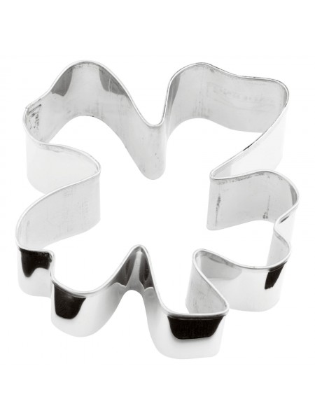 Вырубка форма для приготовления пряников и печенья, Клевер, 8х8х3 см нержавеющая сталь, Paderno. (47374-08)