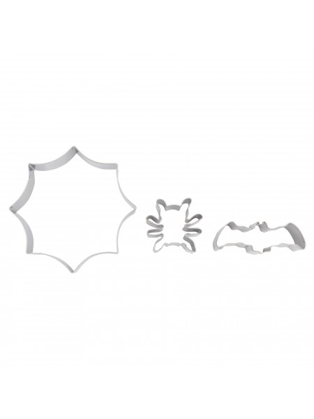 Набор вырубок форм для приготовления пряников и печенья, Halloween, 3 штуки, нержавеющая сталь, Paderno. (47377-11)