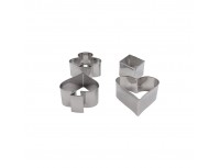 Набор вырубок форм для приготовления пряников и печенья, Карточные масти, 4 штуки, нержавеющая сталь, Paderno. (47378-02)