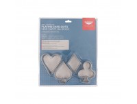 Набор вырубок форм для приготовления пряников и печенья, Карточные масти, 4 штуки, нержавеющая сталь, Paderno. (47378-02)