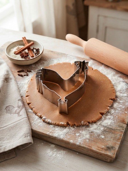 Вырубка форма для приготовления пряников и печенья, Петух, 8х8х3 см, нержавеющая сталь, Paderno. (47383-08)