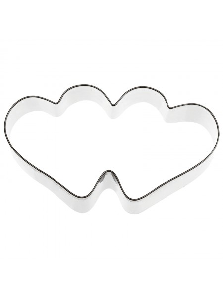 Вырубка форма для приготовления пряников и печенья, Сердца, 9,4х5х3 см нержавеющая сталь, Paderno. (47385-01)
