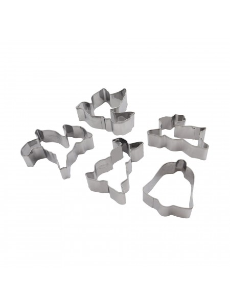 Набор вырубок форм для приготовления пряников и печенья, Пасха, 6,5-8,5 см, 5 штук, нержавеющая сталь, Paderno. (47387-02)