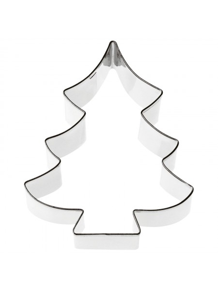 Вырубка форма для приготовления пряников и печенья, Елка, 6.4х8х3 см, нержавеющая сталь, Paderno. (47413-01)