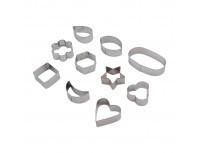 Набор вырубок форм для приготовления пряников и печенья, Фигуры, 10 штук, нержавеющая сталь, Paderno. (47419-10)