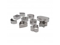 Набор вырубок форм для приготовления пряников и печенья, Фигуры, 10 штук, нержавеющая сталь, Paderno. (47419-10)