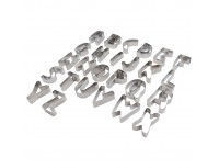 Набор вырубок форм для приготовления пряников и печенья, Английский алфавит, 7-8 см, 26 штук, нержавеющая сталь, Paderno. (47422-26)