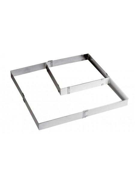 Форма кондитерская раздвижная, 30х30-57х56 см, h-7 см нержавеющая сталь, Paderno. (47526-05)